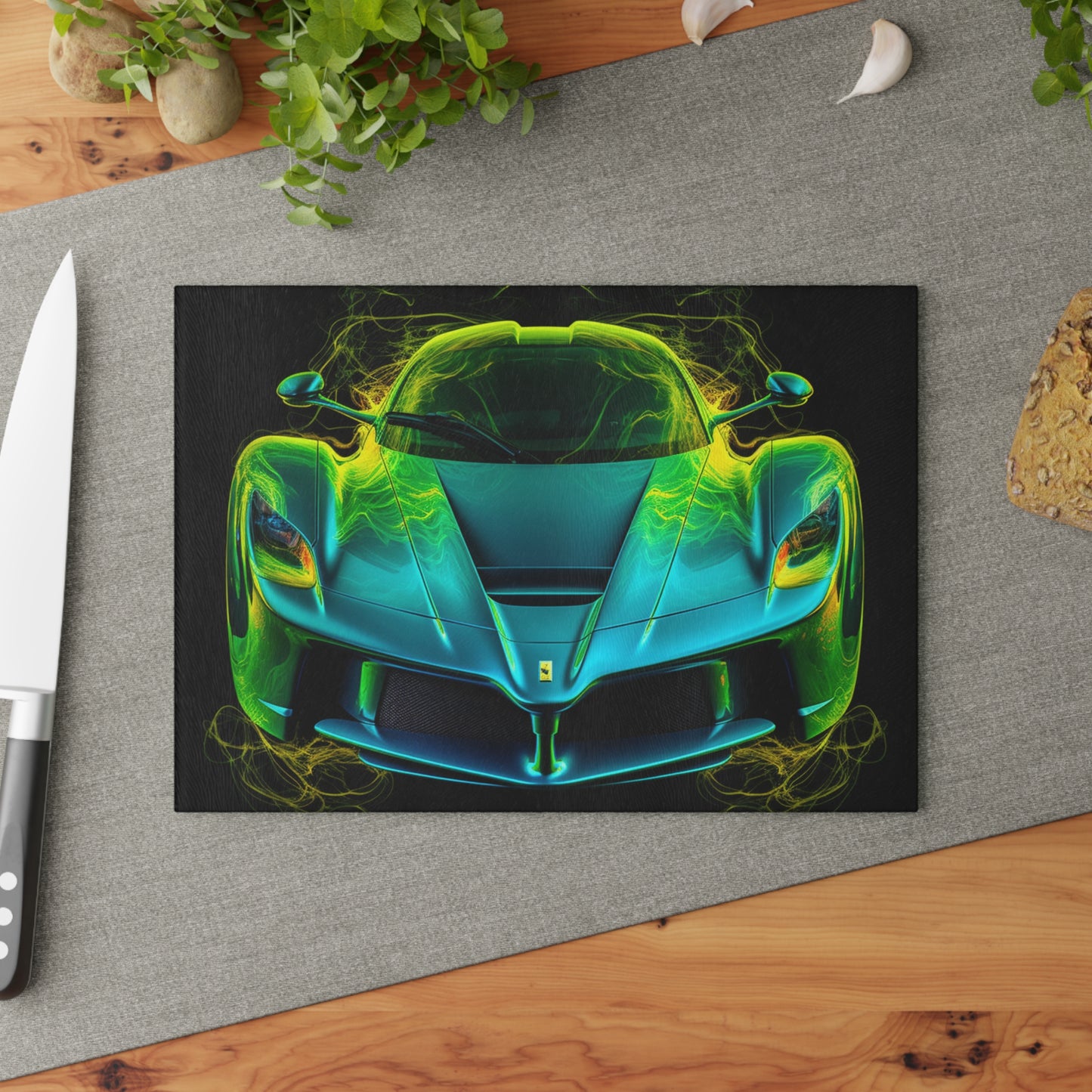 Glass Cutting Board Ferrari Neon 2