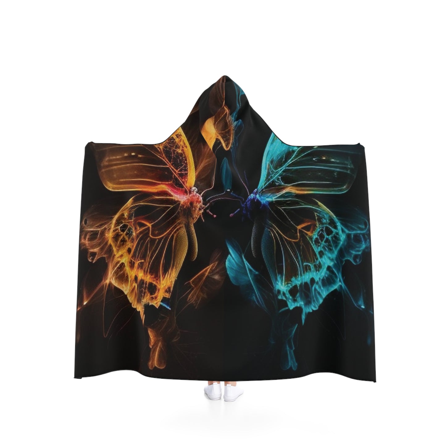 Hooded Blanket Kiss Neon Butterfly 2