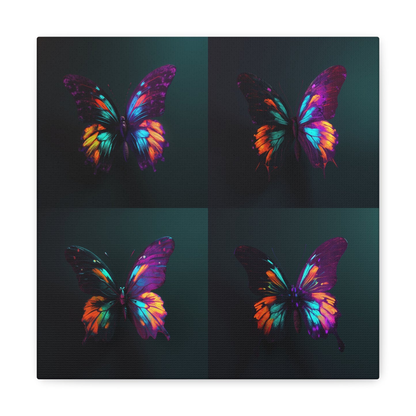 Canvas Gallery Wraps Hyper Colorful Butterfly Purple 5