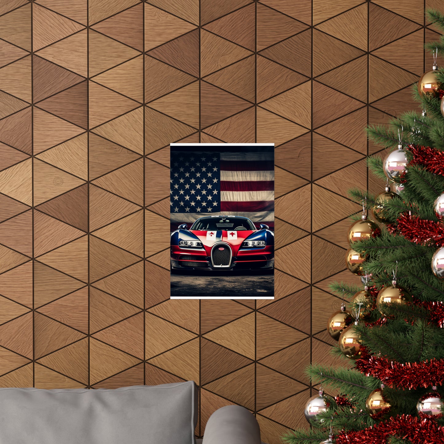 Premium Matte Vertical Posters Bugatti American Flag 3