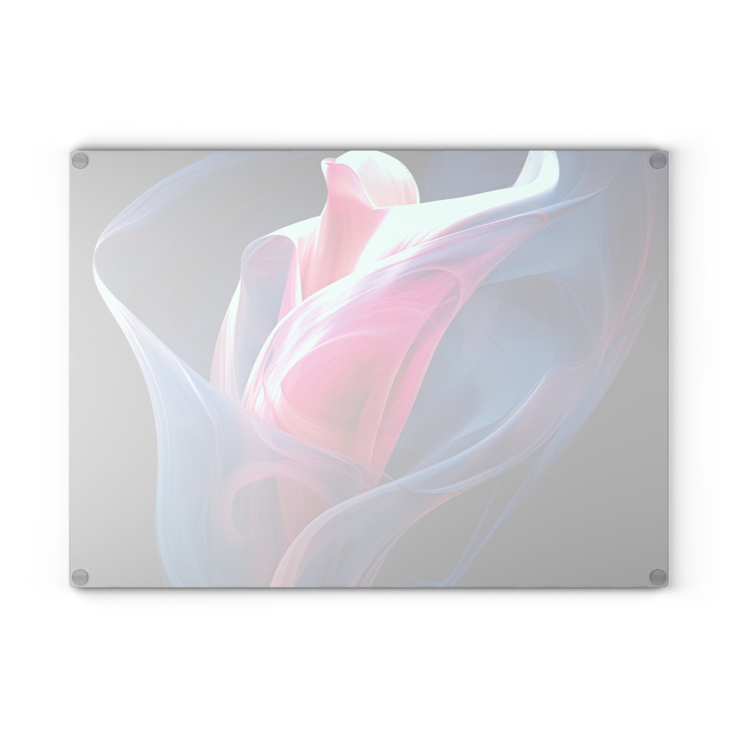 Glass Cutting Board Pink & Blue Tulip Rose 3