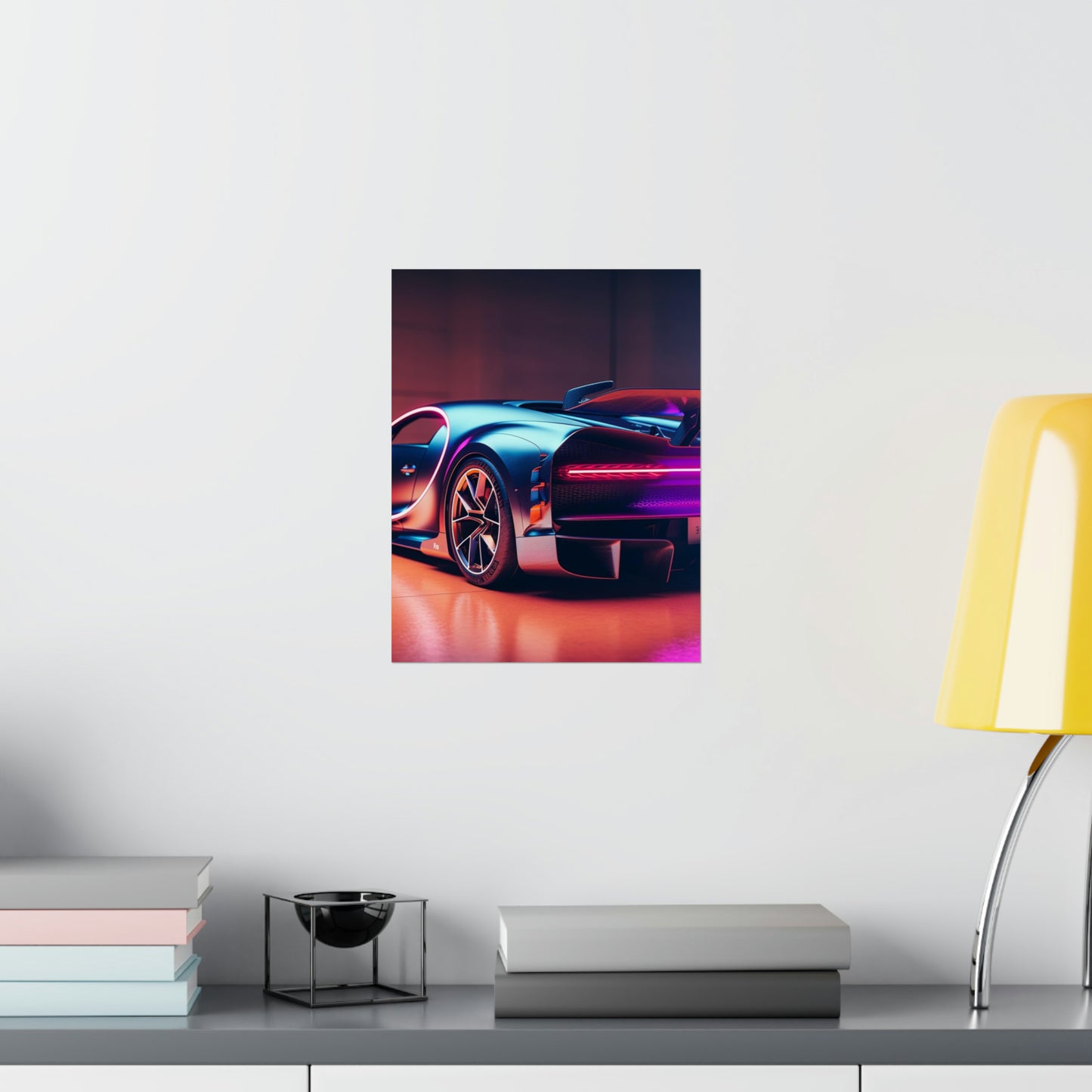 Premium Matte Vertical Posters Hyper Bugatti Neon Chiron 2