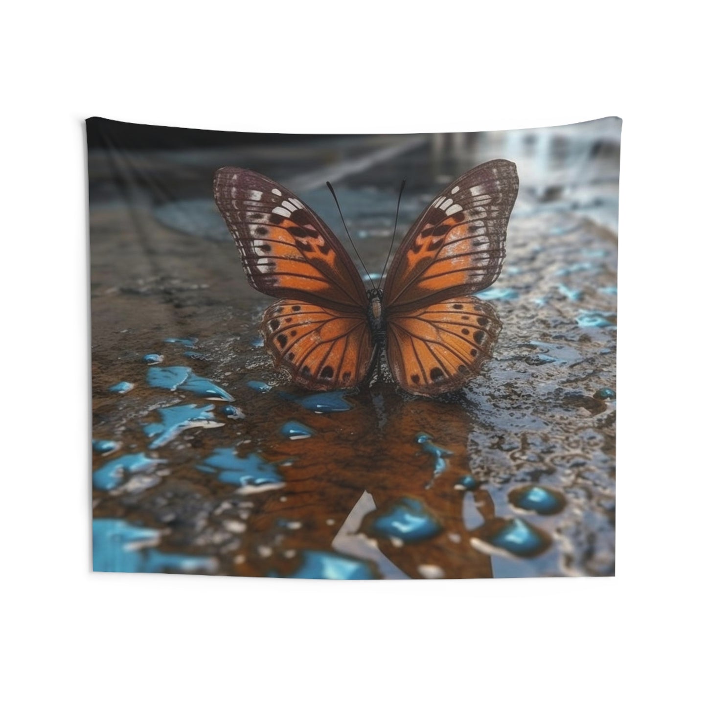 Indoor Wall Tapestries Water Butterfly Street 2