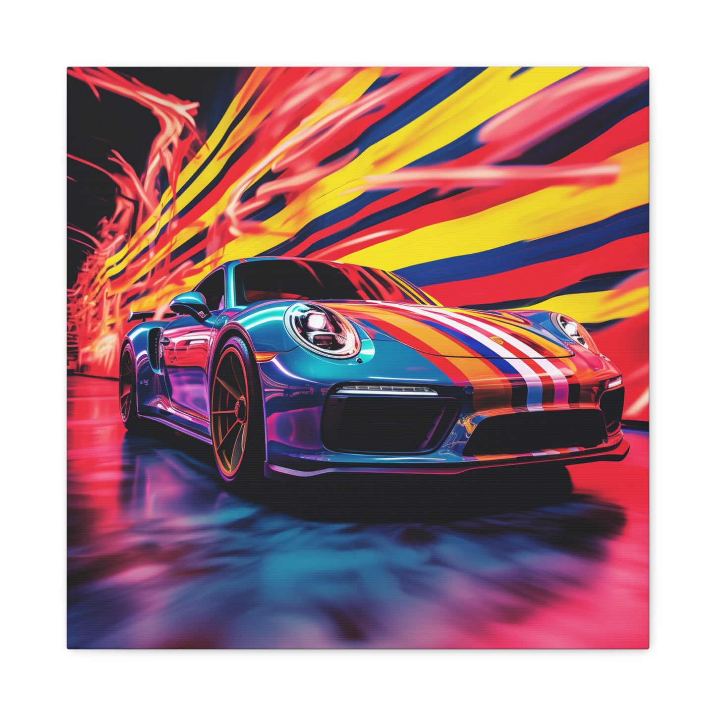 Canvas Gallery Wraps Macro American Flag Porsche 2