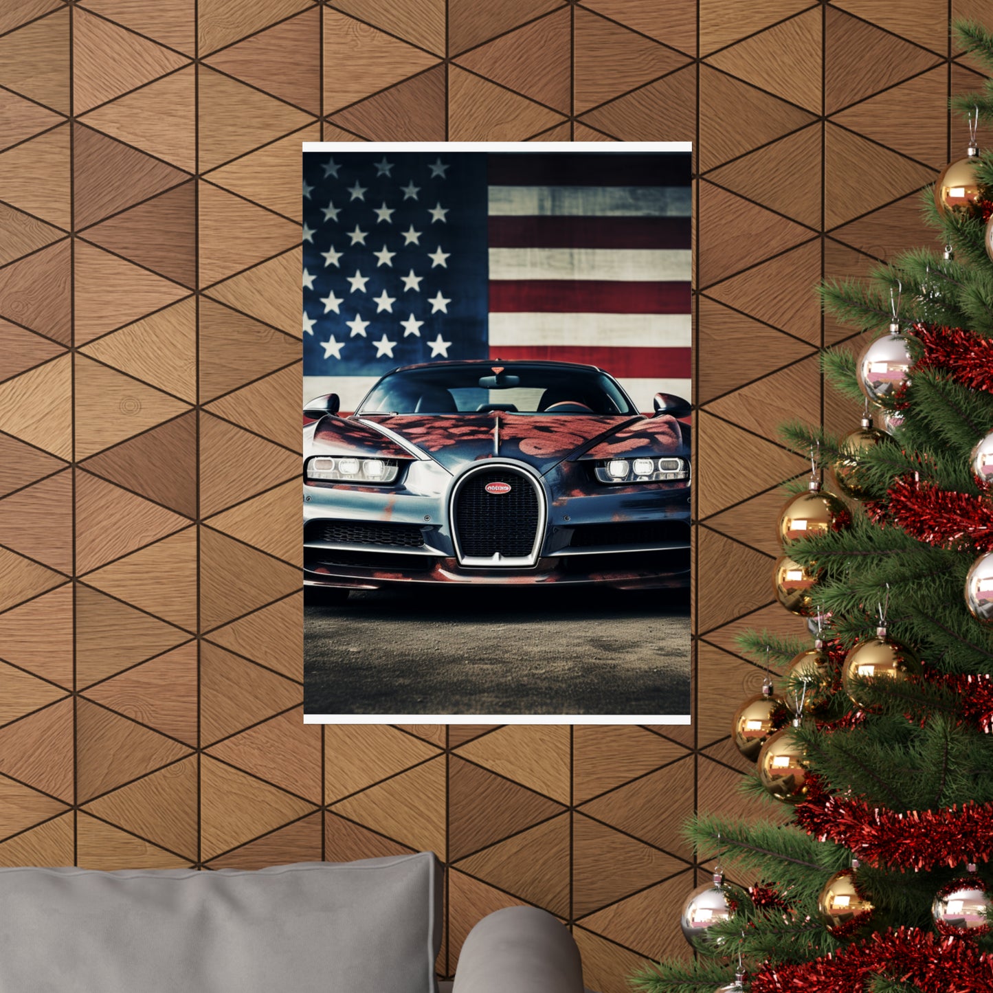 Premium Matte Vertical Posters Bugatti Flag 3