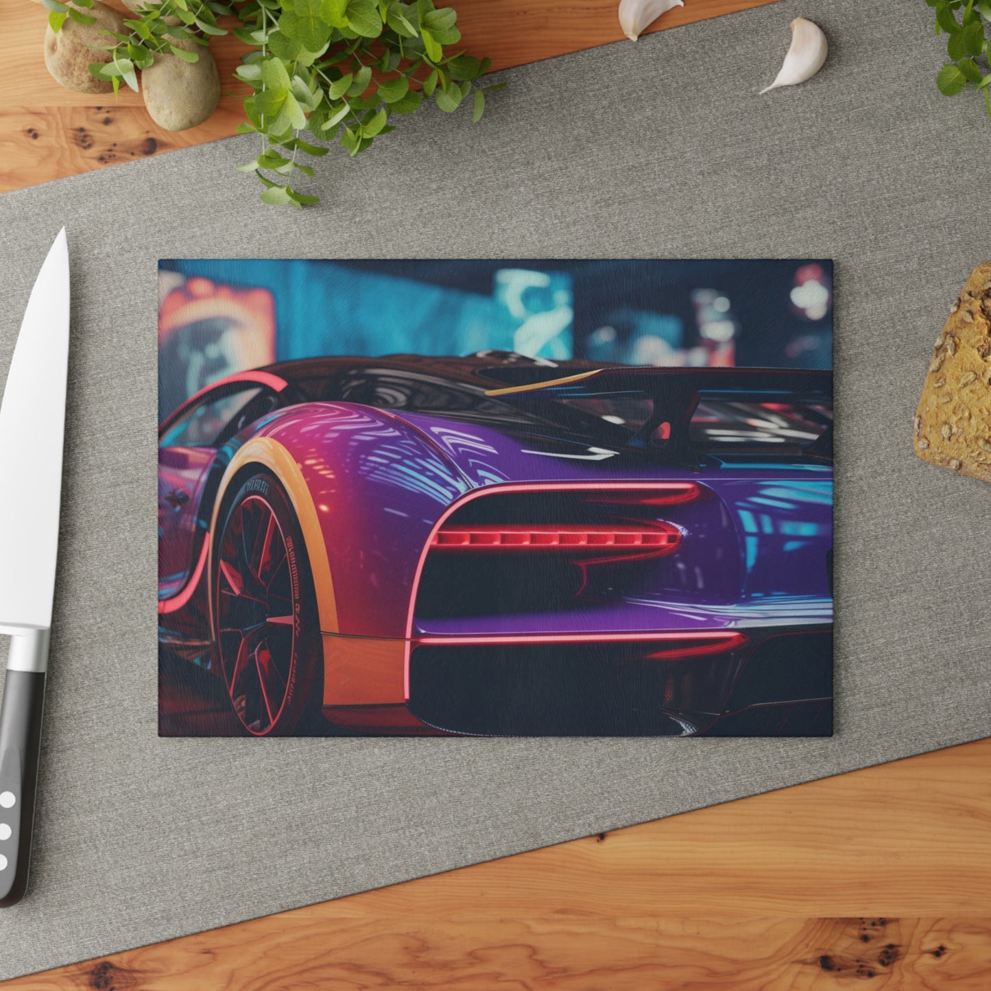 Glass Cutting Board Hyper Bugatti Neon Chiron 3