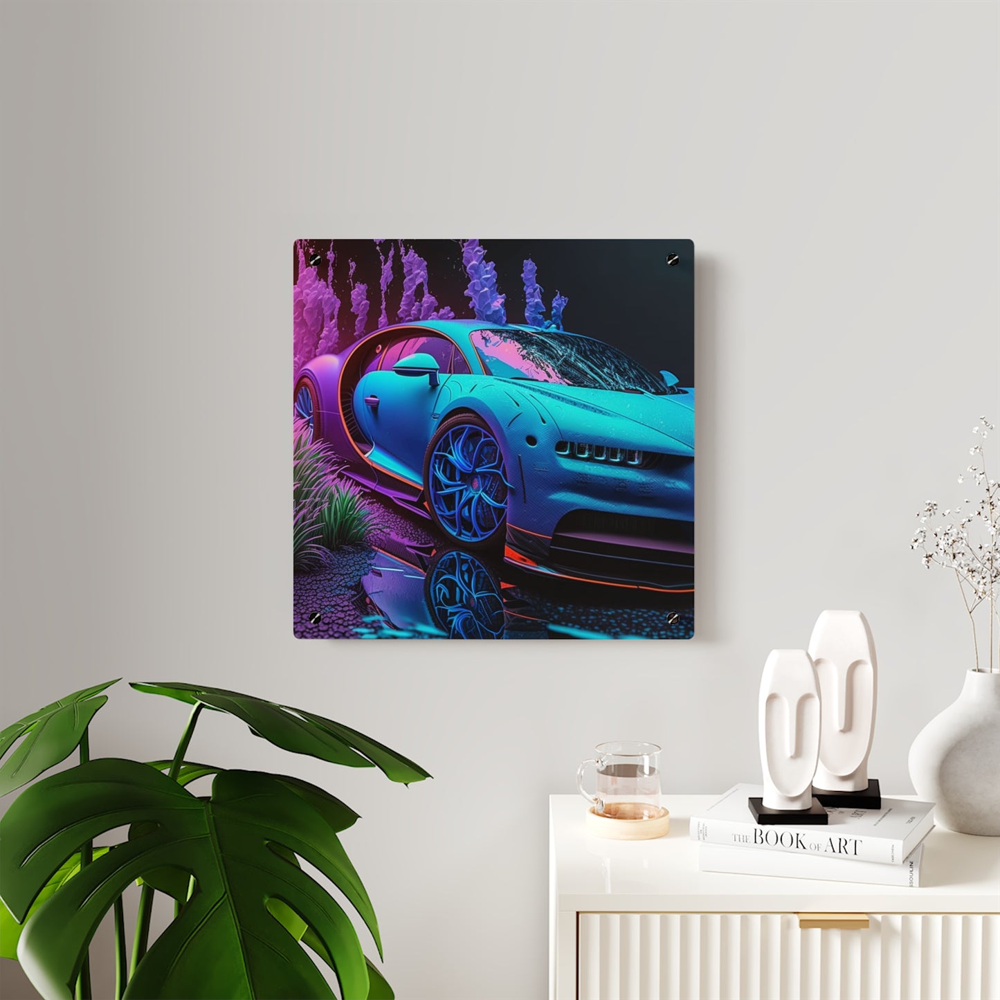 Acrylic Wall Art Panels Bugatti Neon Chiron 2