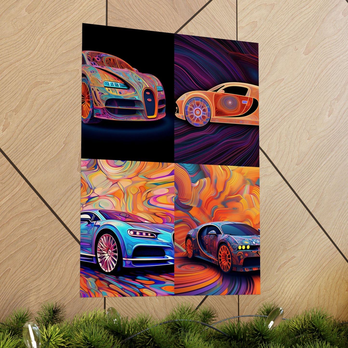 Premium Matte Vertical Posters Bugatti Abstract Concept 5