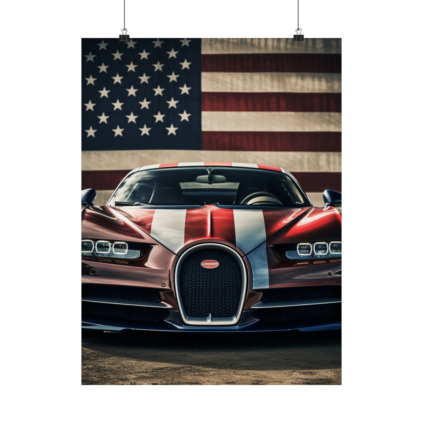 Premium Matte Vertical Posters Bugatti Flag 1