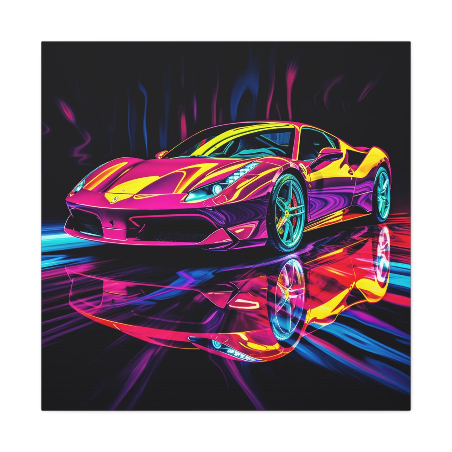 Canvas Gallery Wraps Pink Ferrari Macro 2