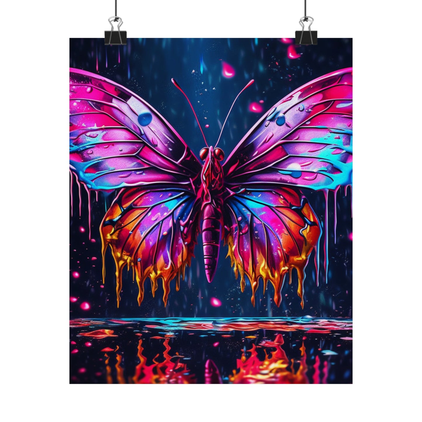 Premium Matte Vertical Posters Pink Butterfly Flair 2