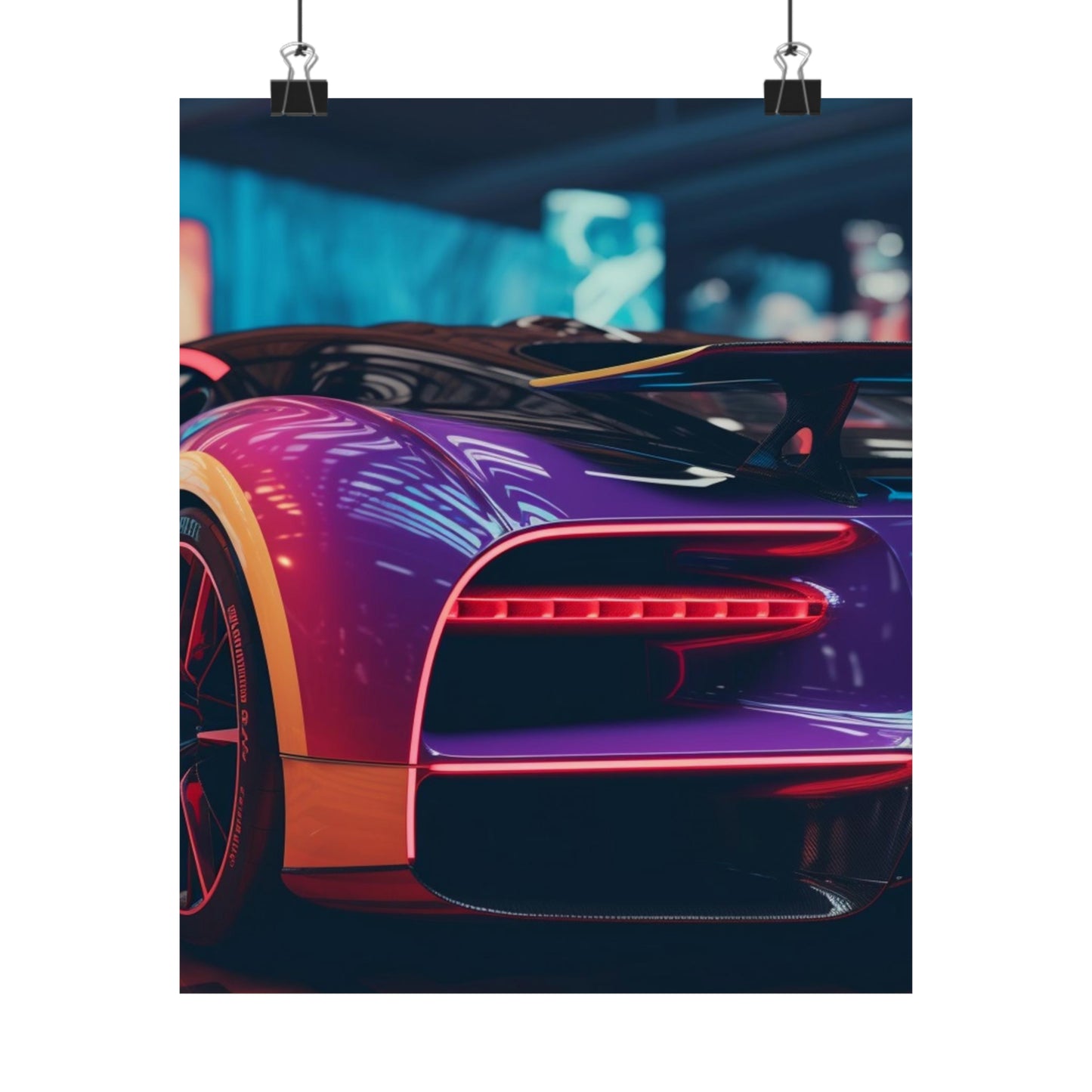 Premium Matte Vertical Posters Hyper Bugatti Neon Chiron 3