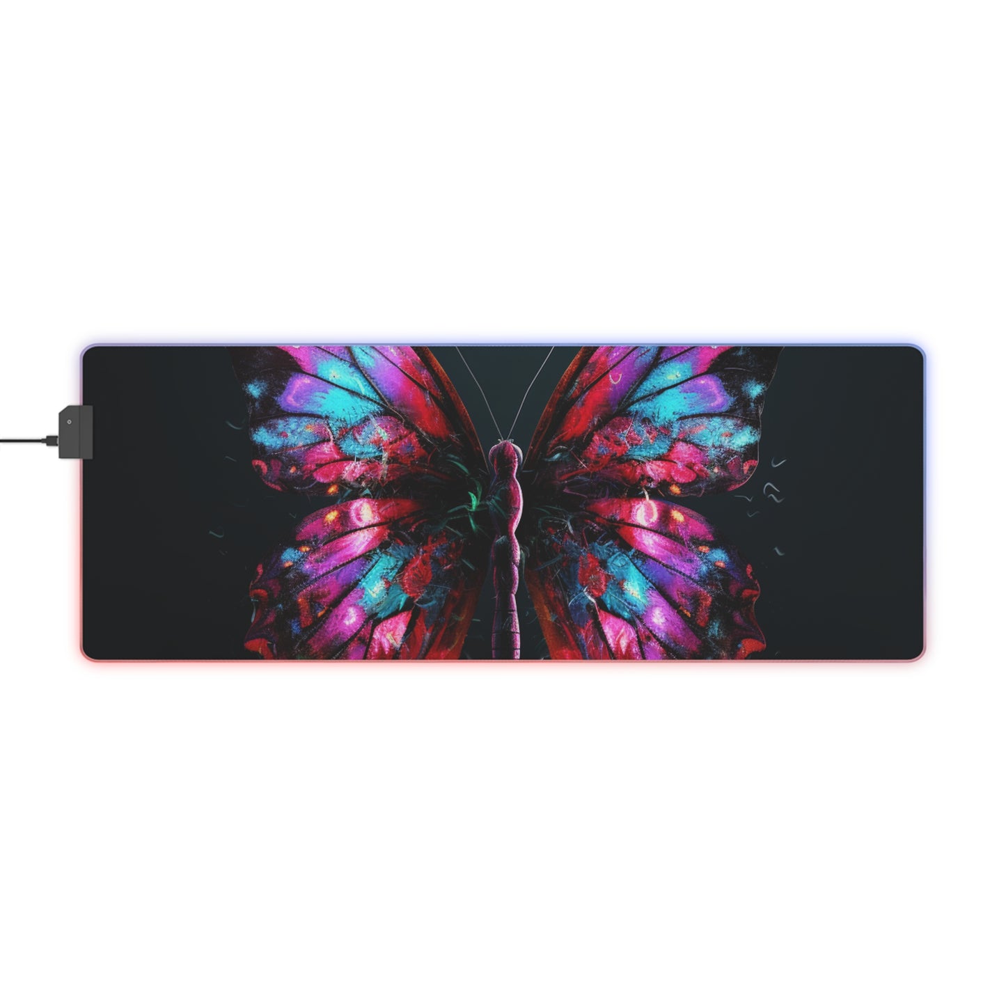 LED Gaming Mouse Pad Hyper Colorful Butterfly Macro 3