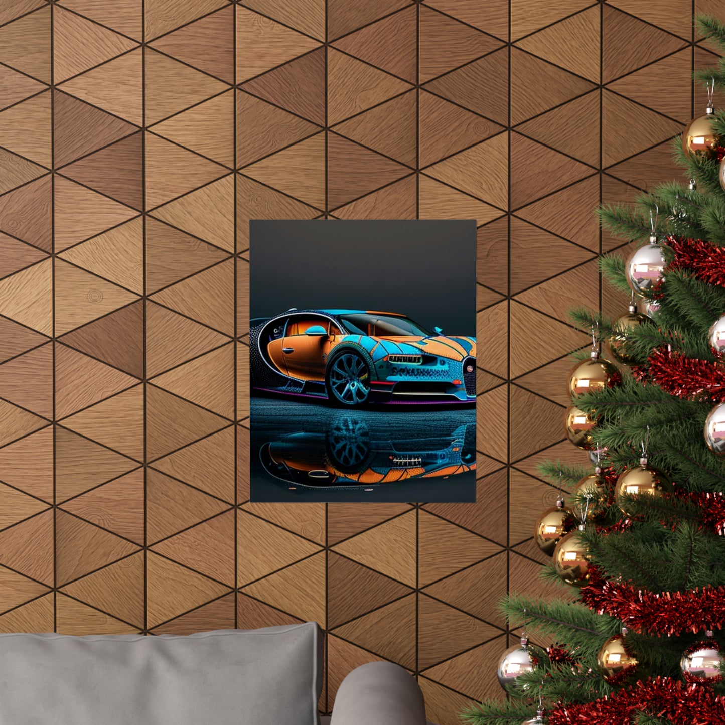 Premium Matte Vertical Posters Bugatti Blue 1