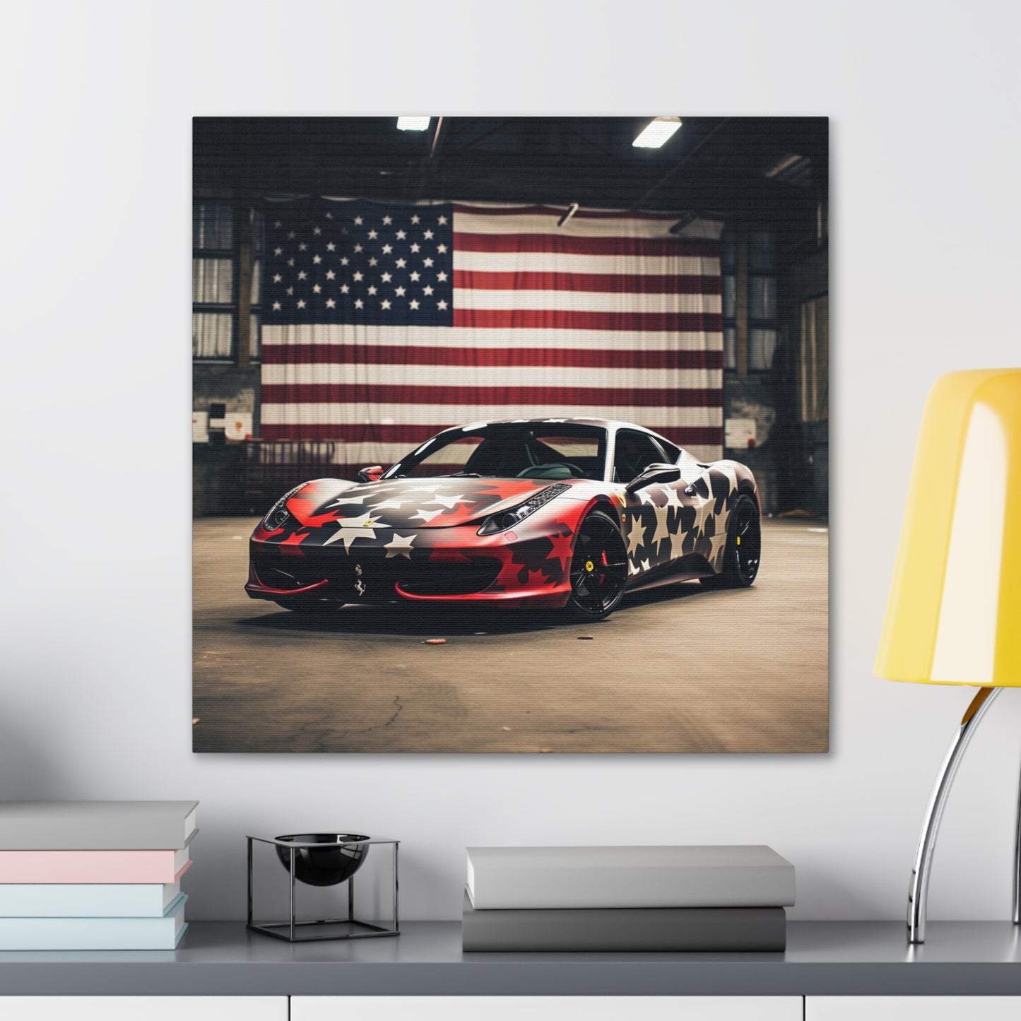 Canvas Gallery Wraps American Flag Farrari 1