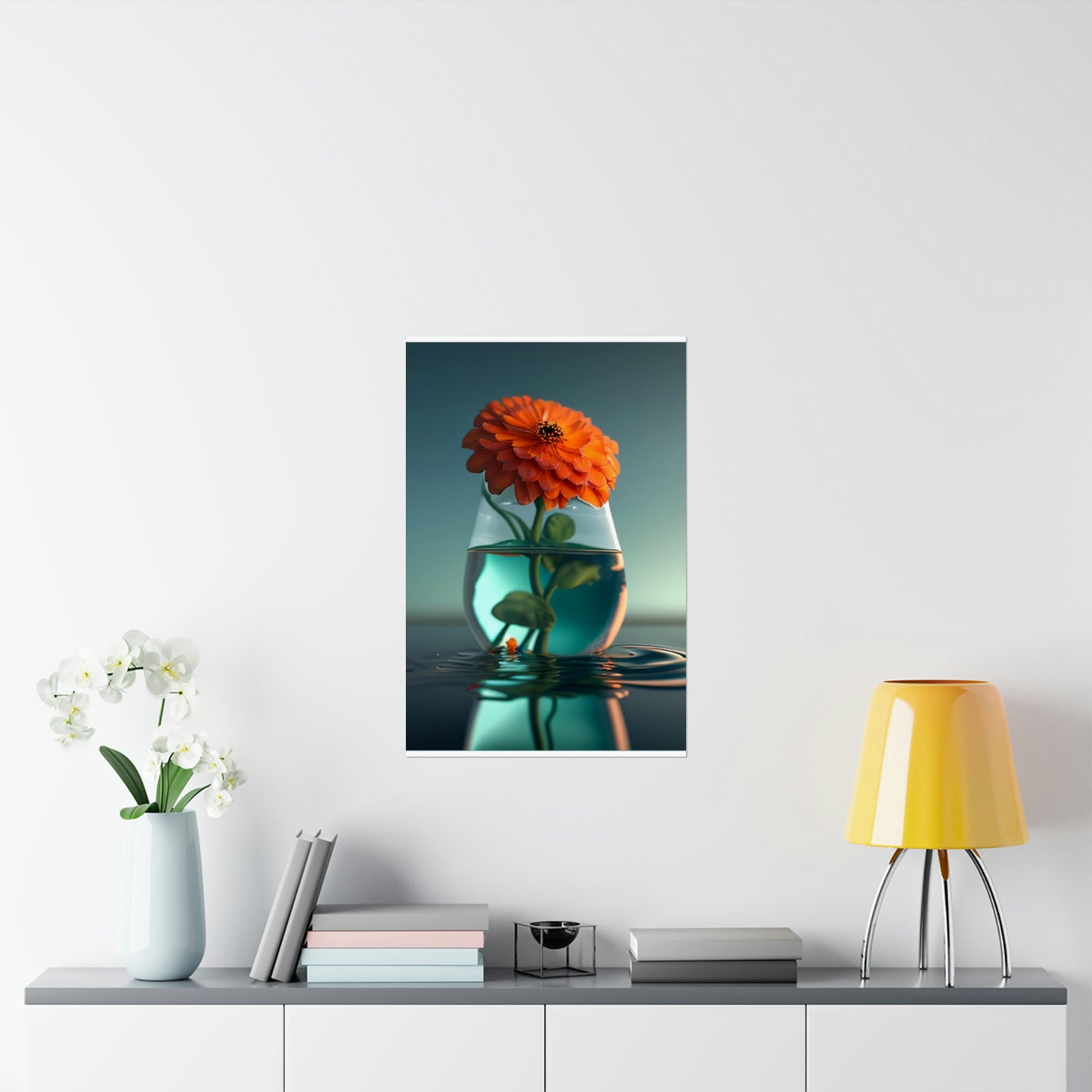 Premium Matte Vertical Posters Orange Zinnia 1