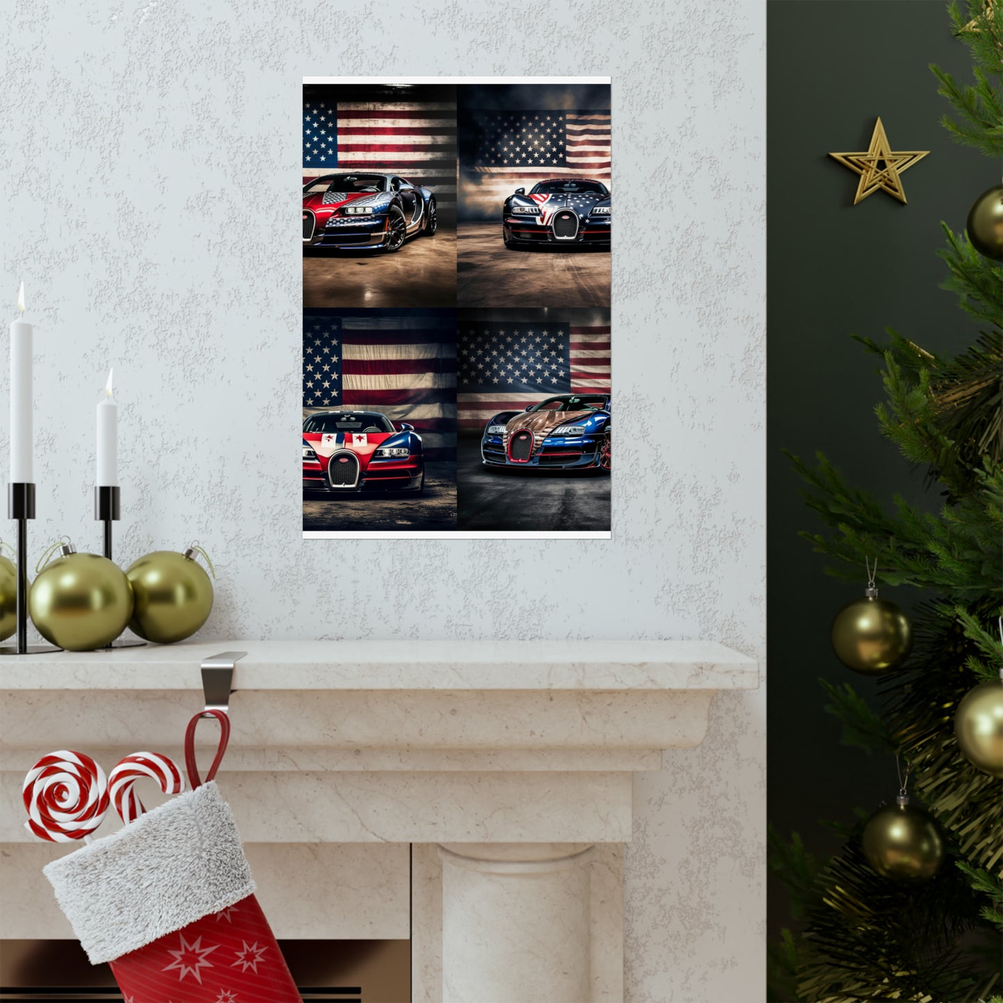 Premium Matte Vertical Posters Bugatti American Flag 5