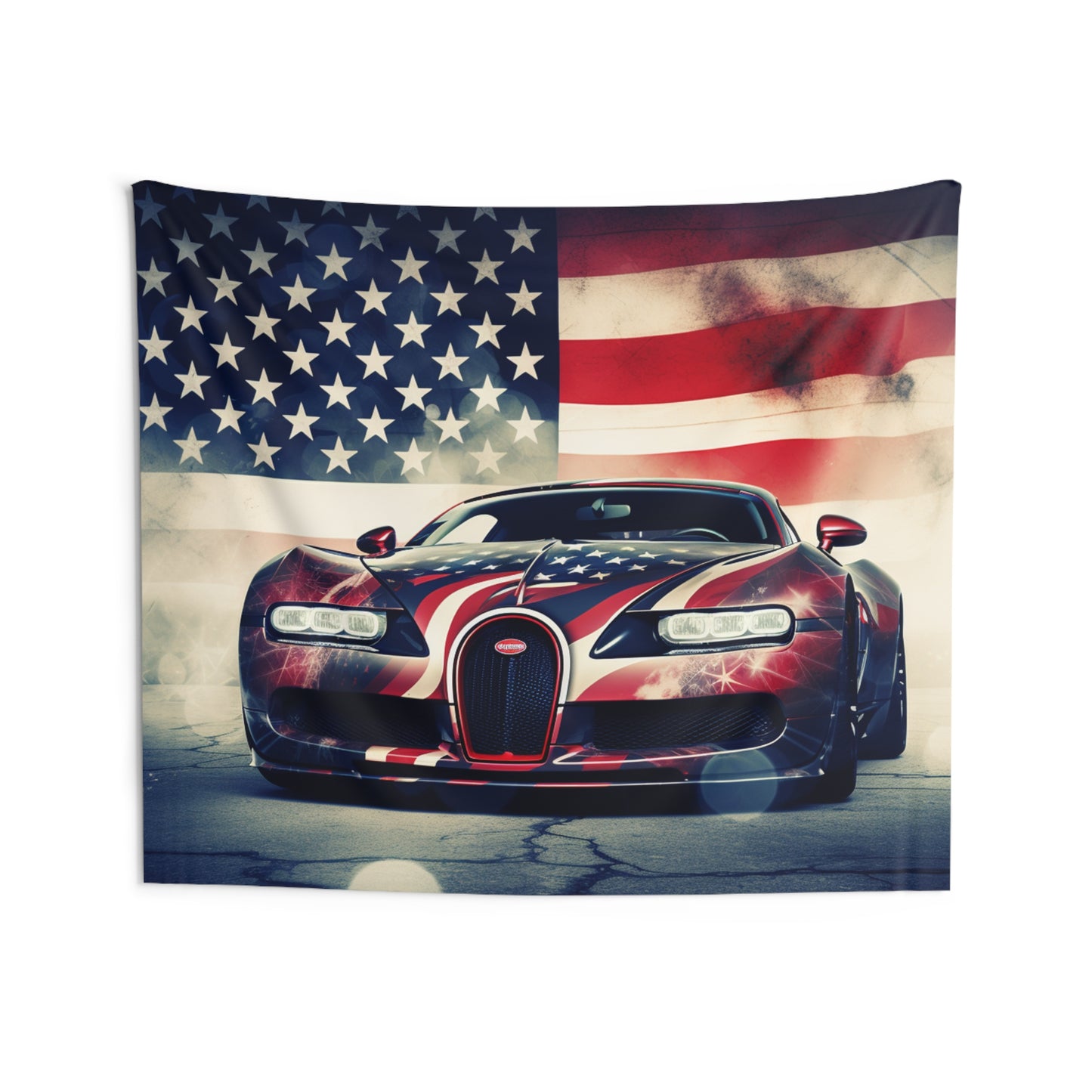 Indoor Wall Tapestries Abstract American Flag Background Bugatti 1