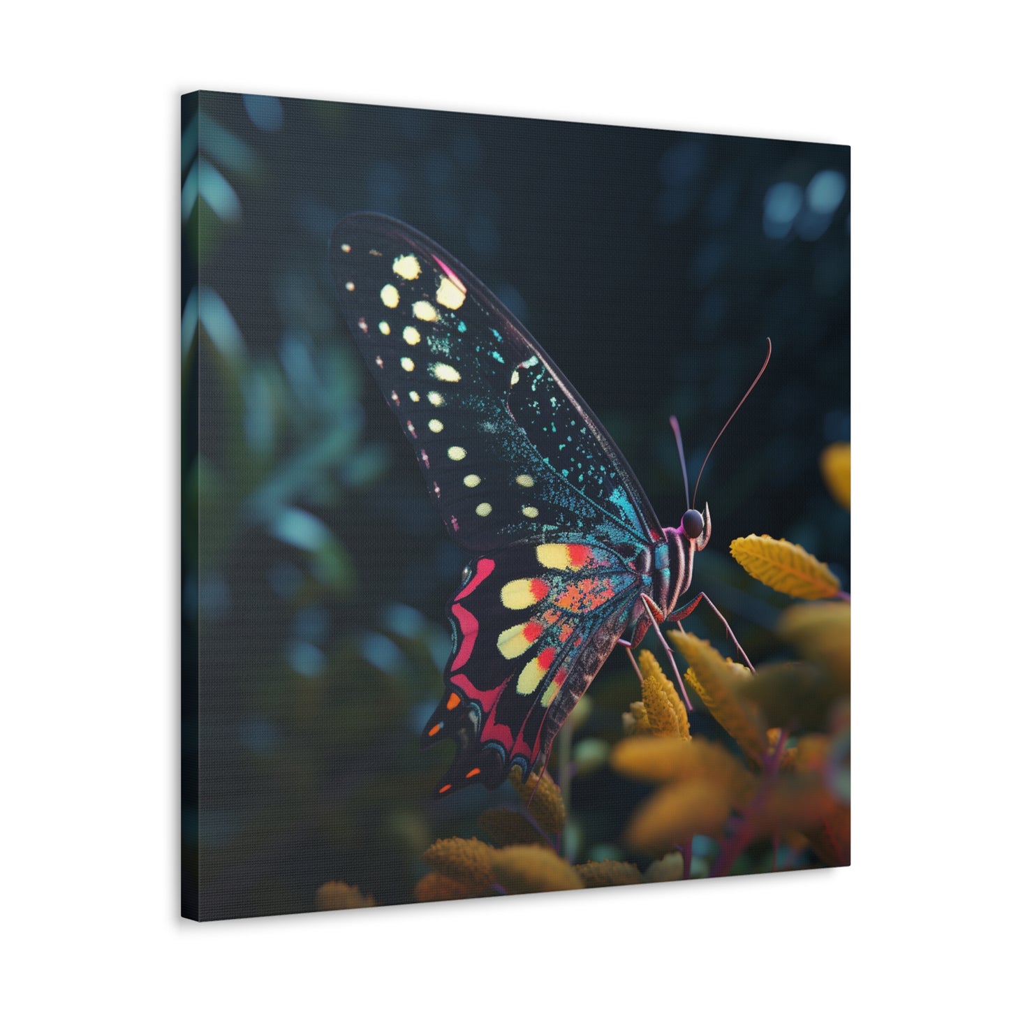 Canvas Gallery Wraps Hyper Colorful Butterfly Macro 2