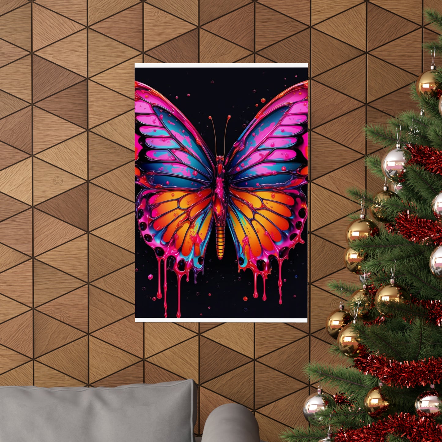 Premium Matte Vertical Posters Pink Butterfly Flair 1