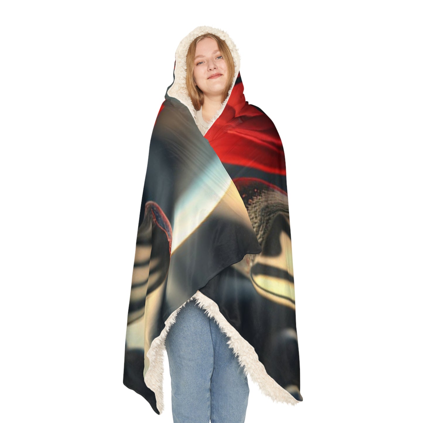 Snuggle Hooded Blanket Red Anemone in a Vase 3