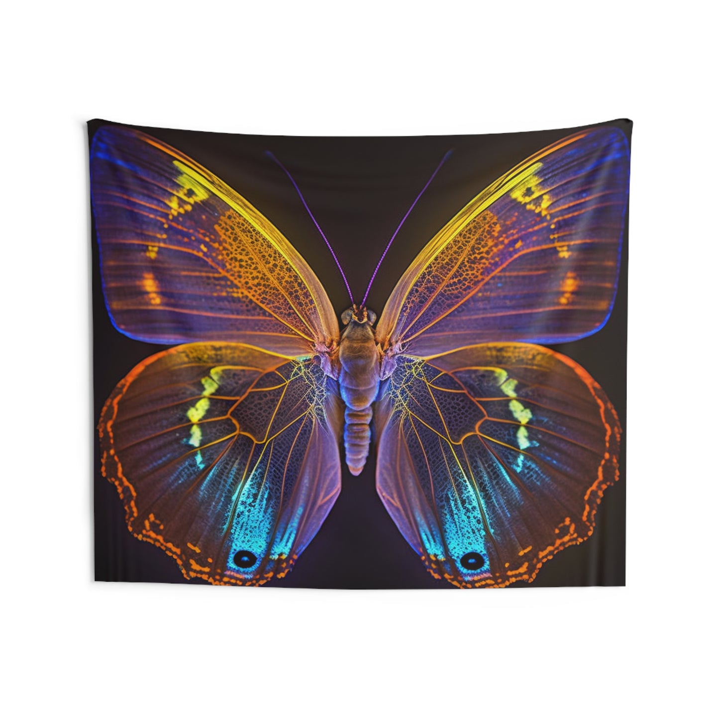 Indoor Wall Tapestries Neon Butterfly Flair 2