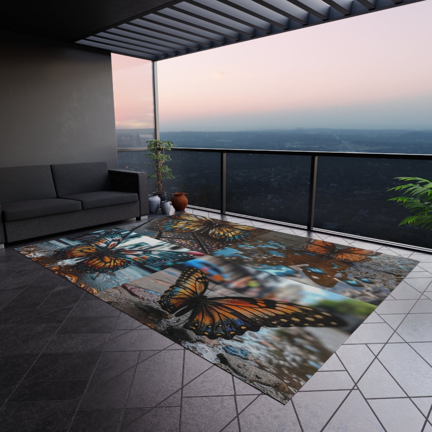 Outdoor Rug  Water Butterfly Street 5