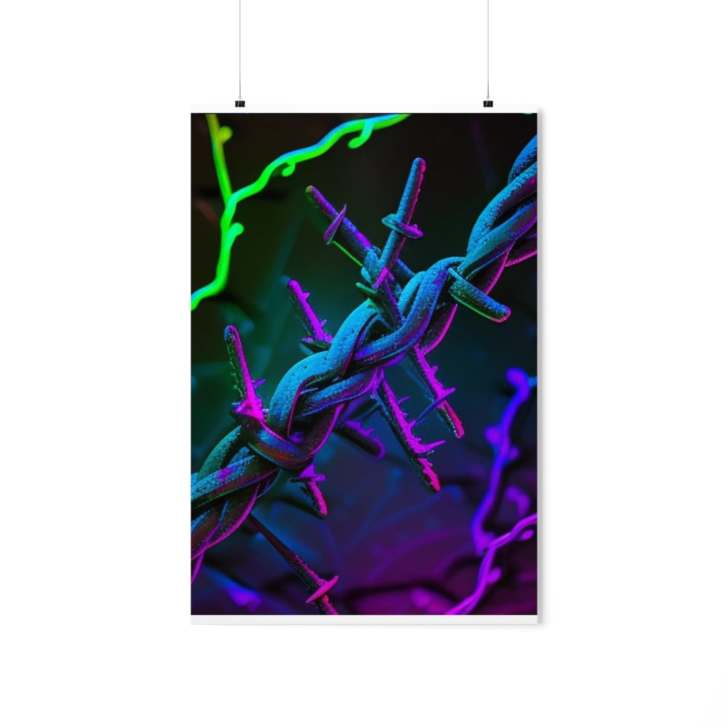 Premium Matte Vertical Posters Macro Neon Barbs 4