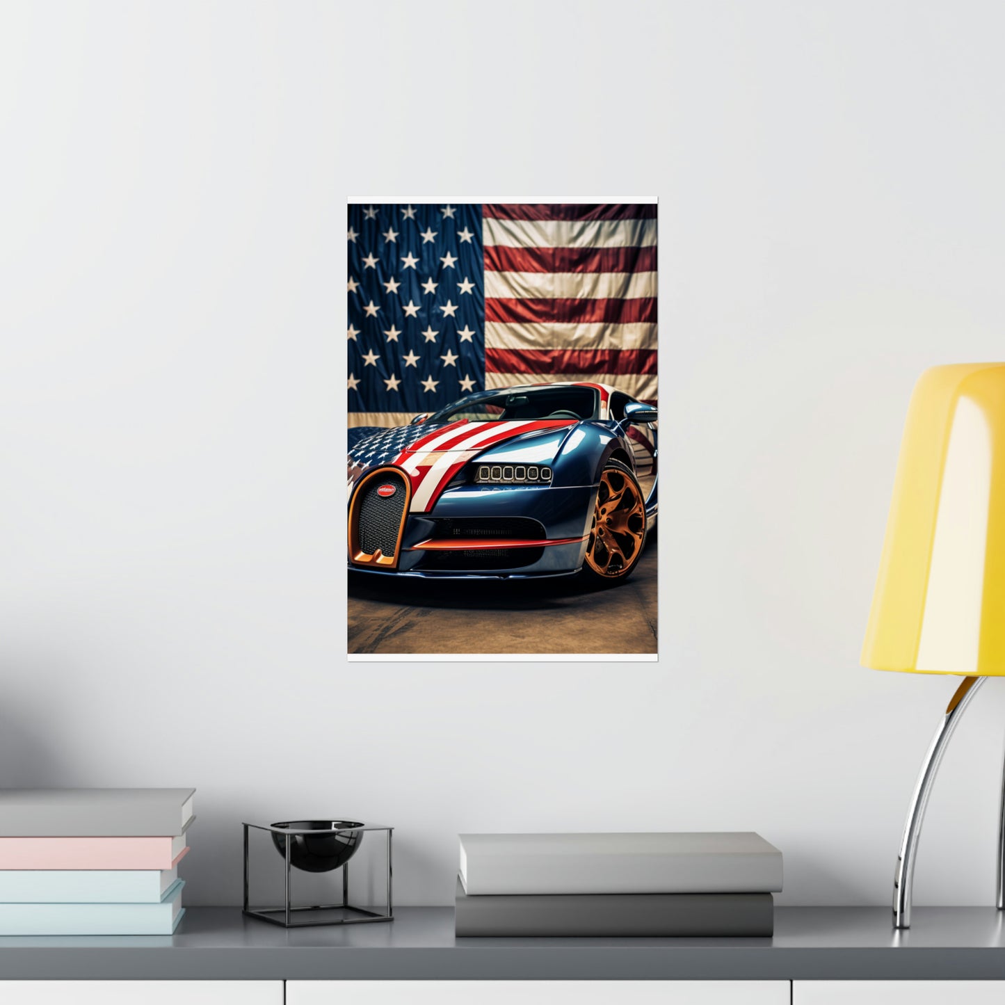 Premium Matte Vertical Posters Bugatti Flag American 4