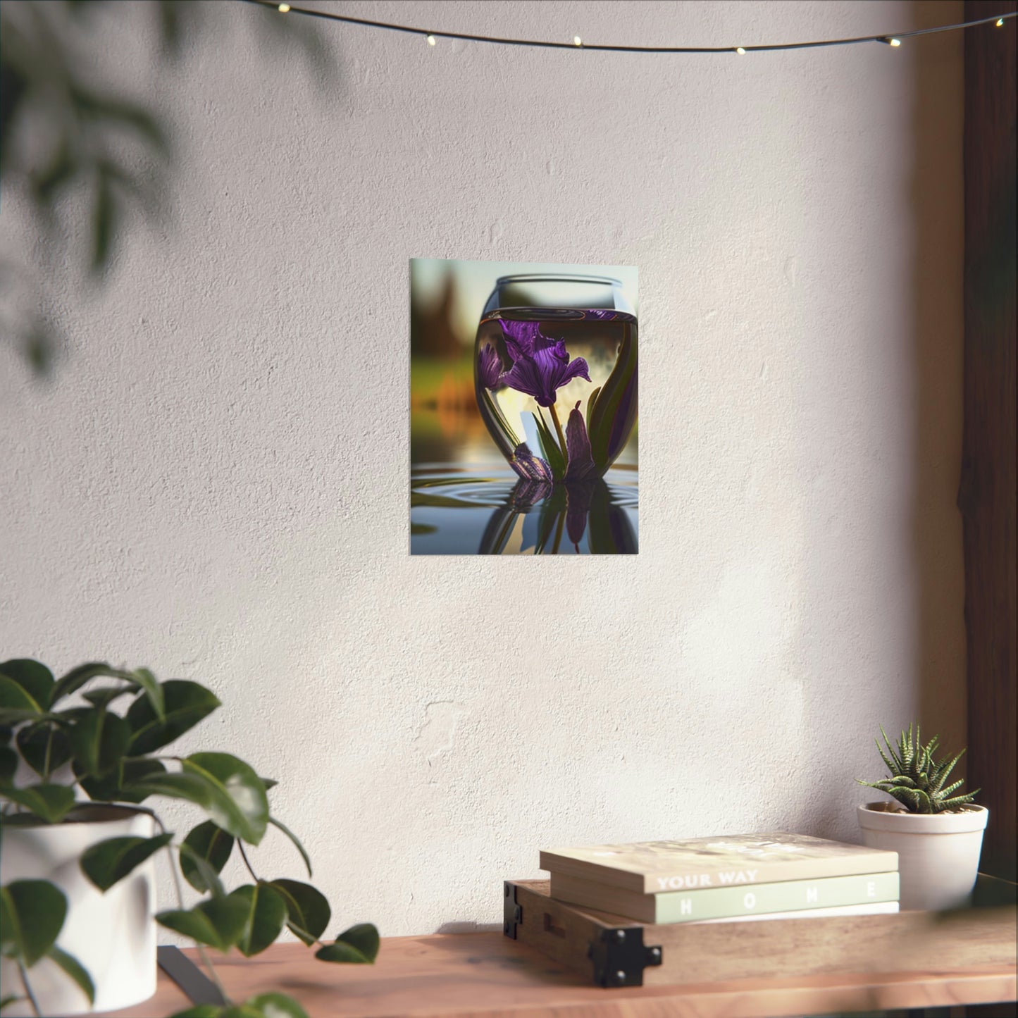 Premium Matte Vertical Posters Purple Iris in a vase 3