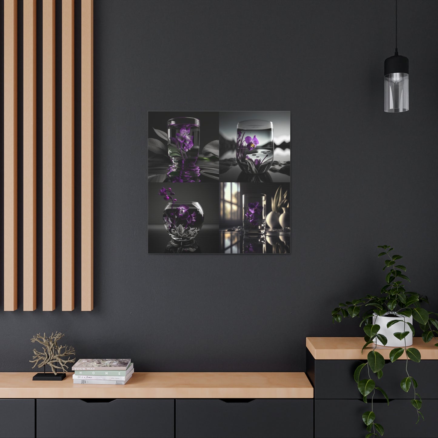 Canvas Gallery Wraps Purple Orchid Glass vase 5