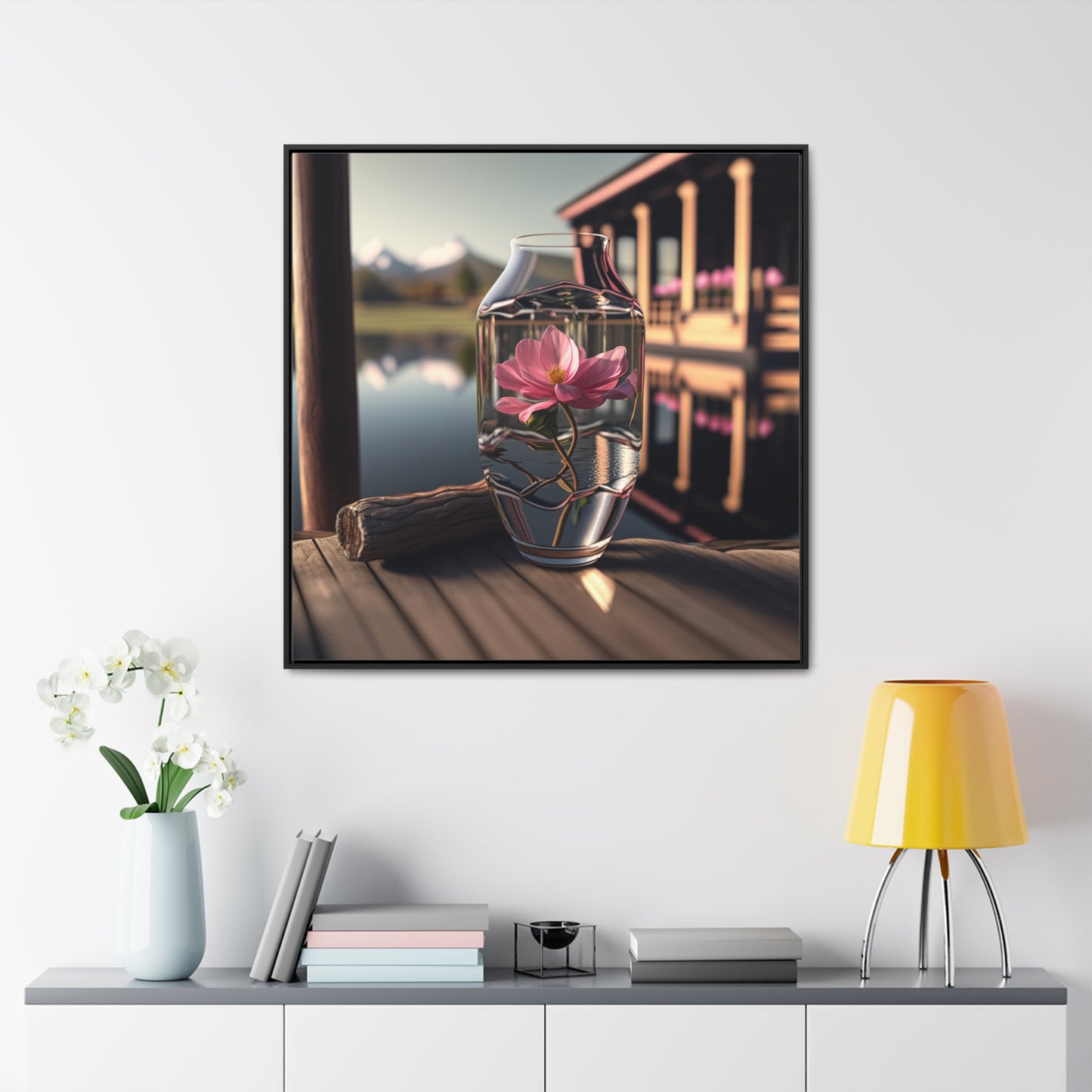 Gallery Canvas Wraps, Square Frame Pink Magnolia 1