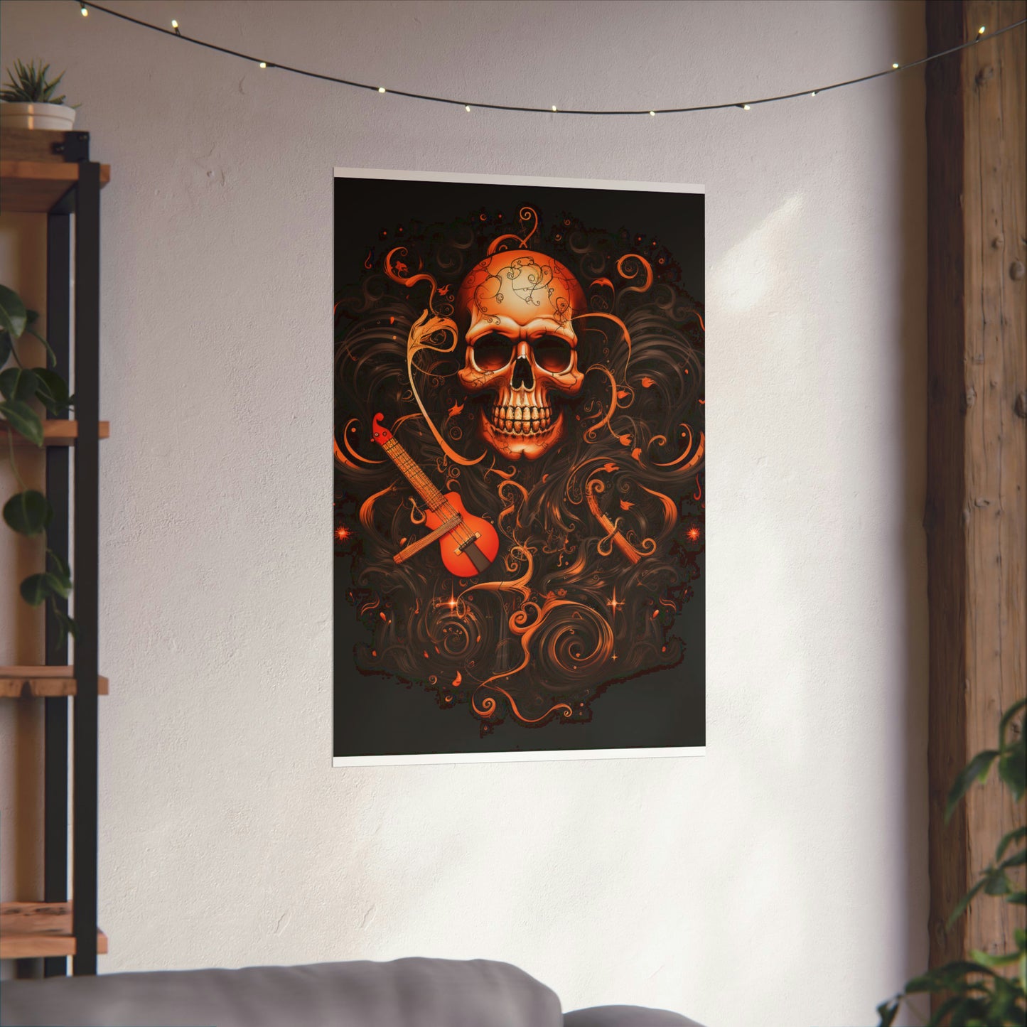 Premium Matte Vertical Posters Skull Treble Clef 4