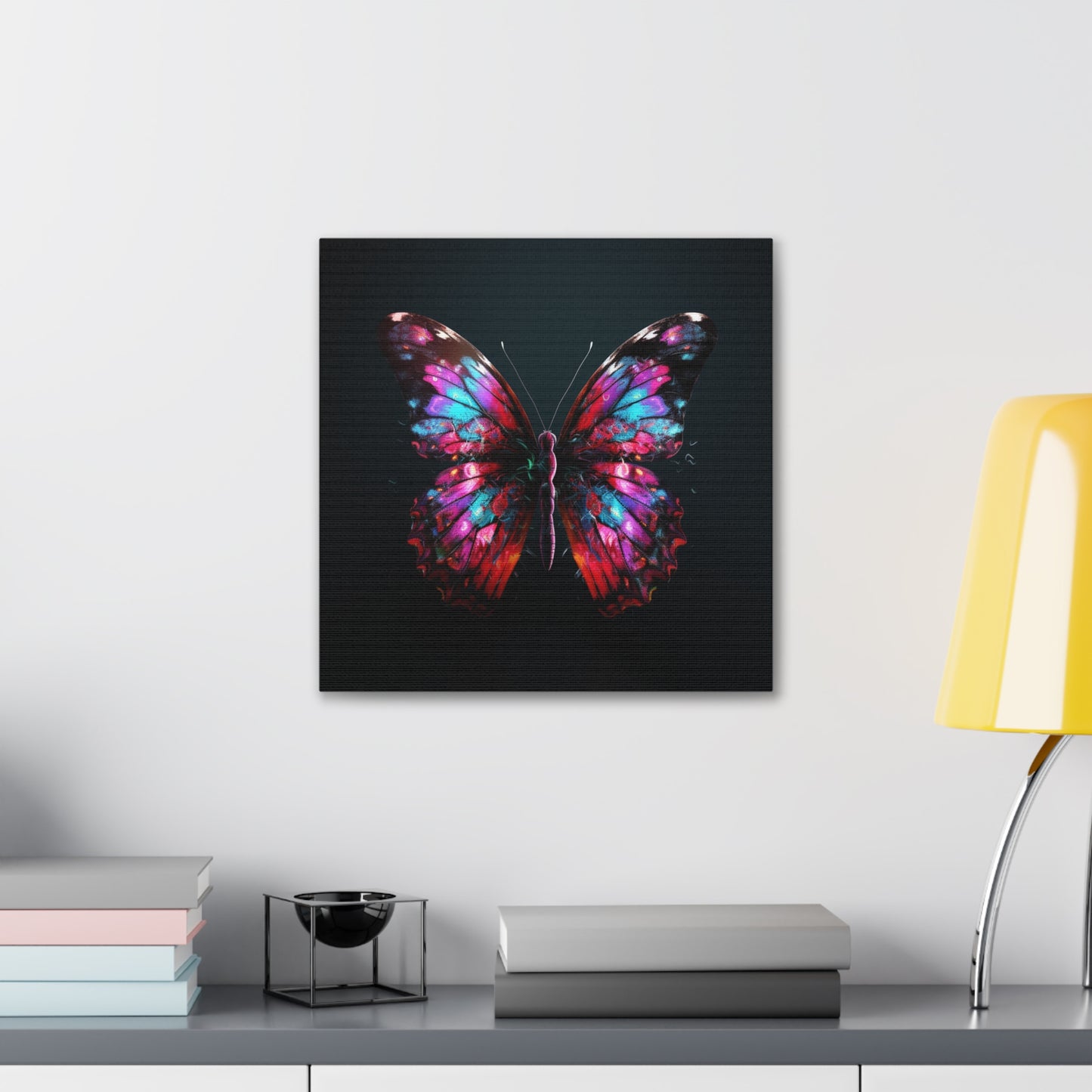 Canvas Gallery Wraps Hyper Colorful Butterfly Macro 3