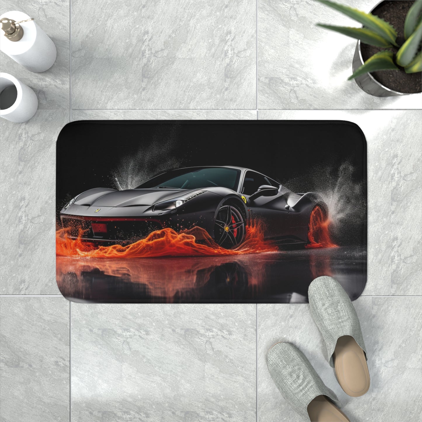 Memory Foam Bath Mat Ferrari Water Splash 3