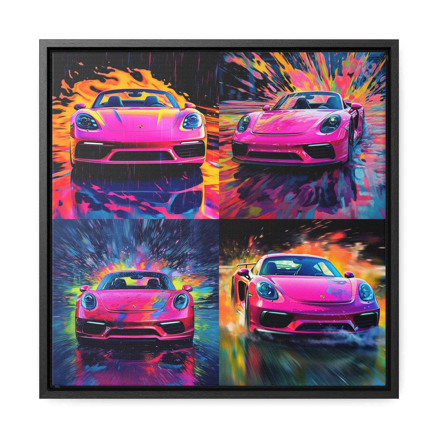 Gallery Canvas Wraps, Square Frame Pink Porsche water fusion 5