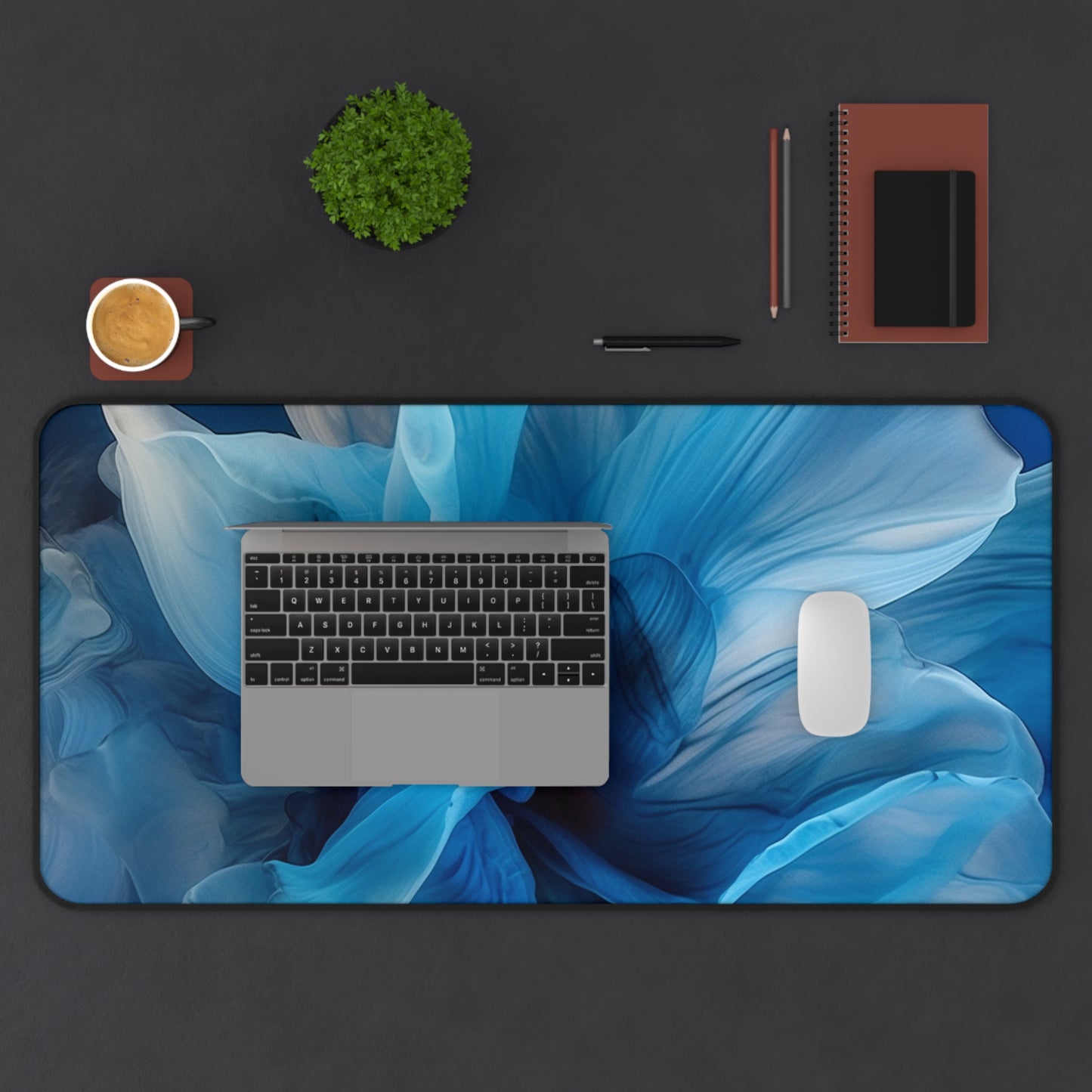 Desk Mat Blue Tluip Abstract 2