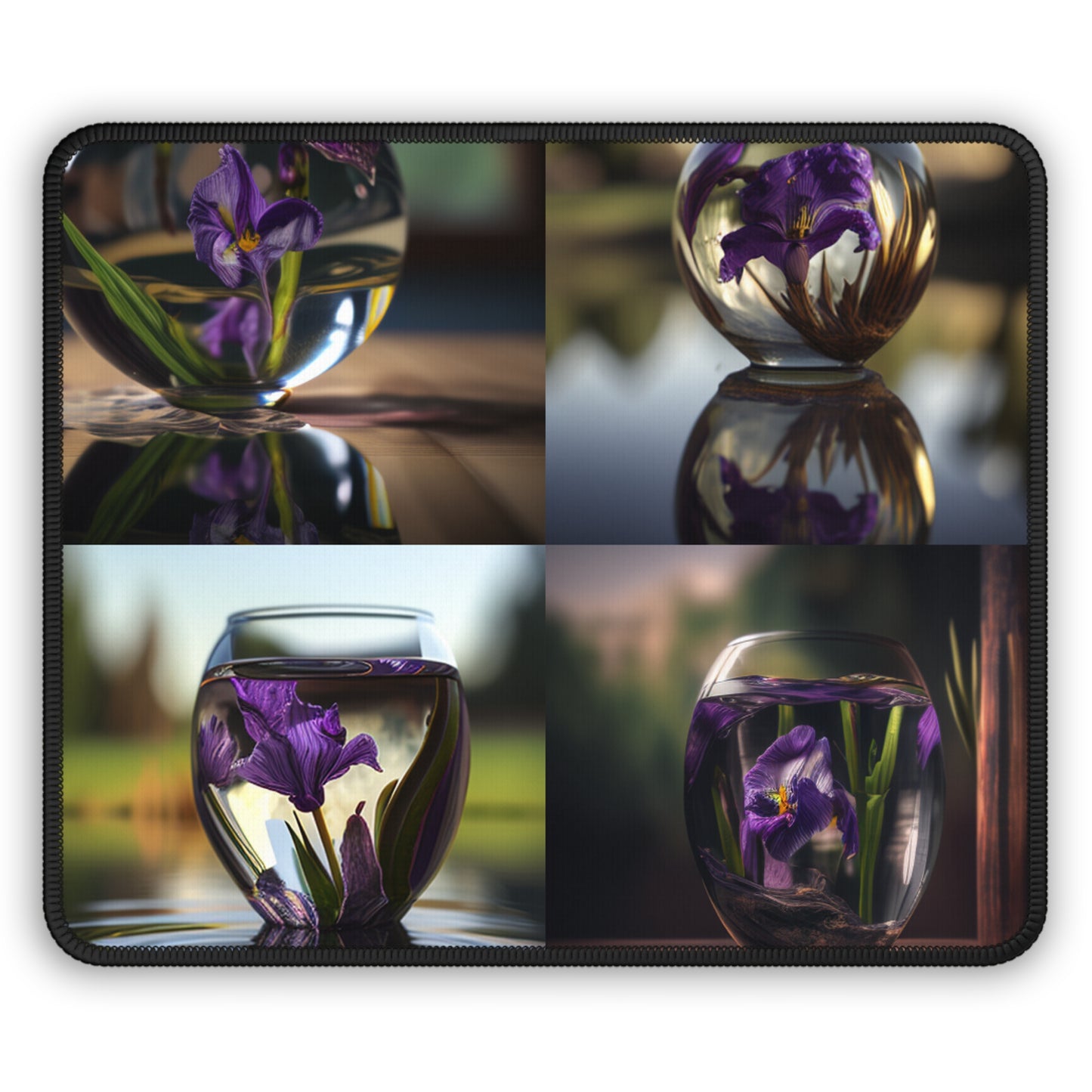 Gaming Mouse Pad  Purple Iris in a vase 5