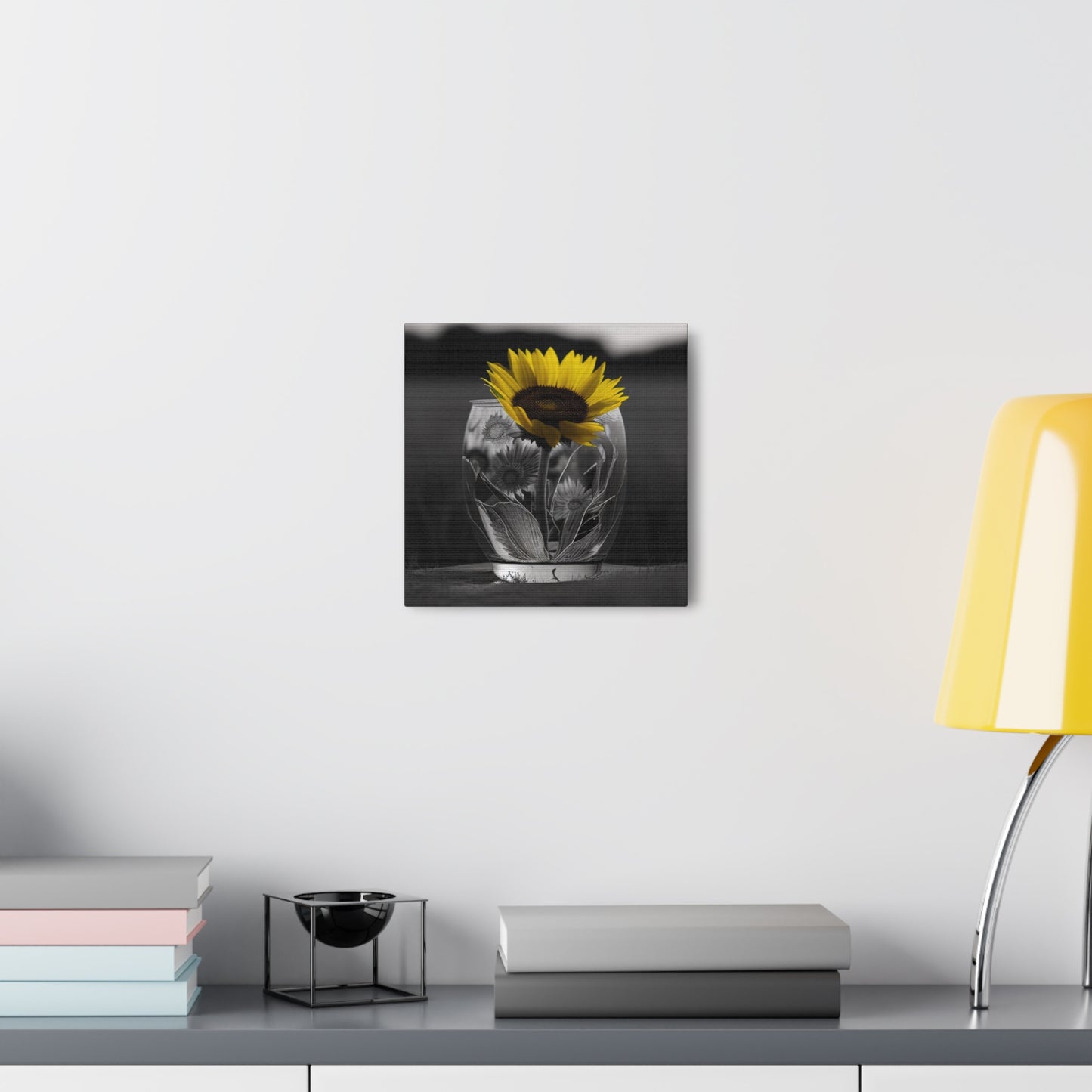 Canvas Gallery Wraps Yellw Sunflower in a vase 1
