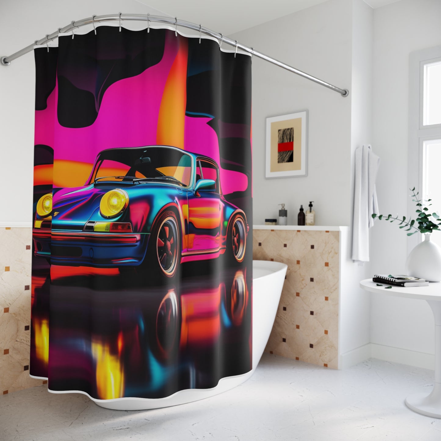 Polyester Shower Curtain Macro Porsche 2