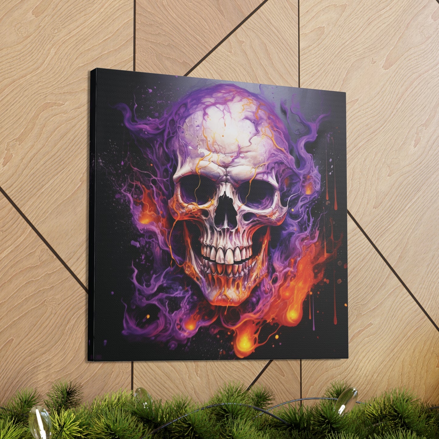 Canvas Gallery Wraps Skull Flames 2