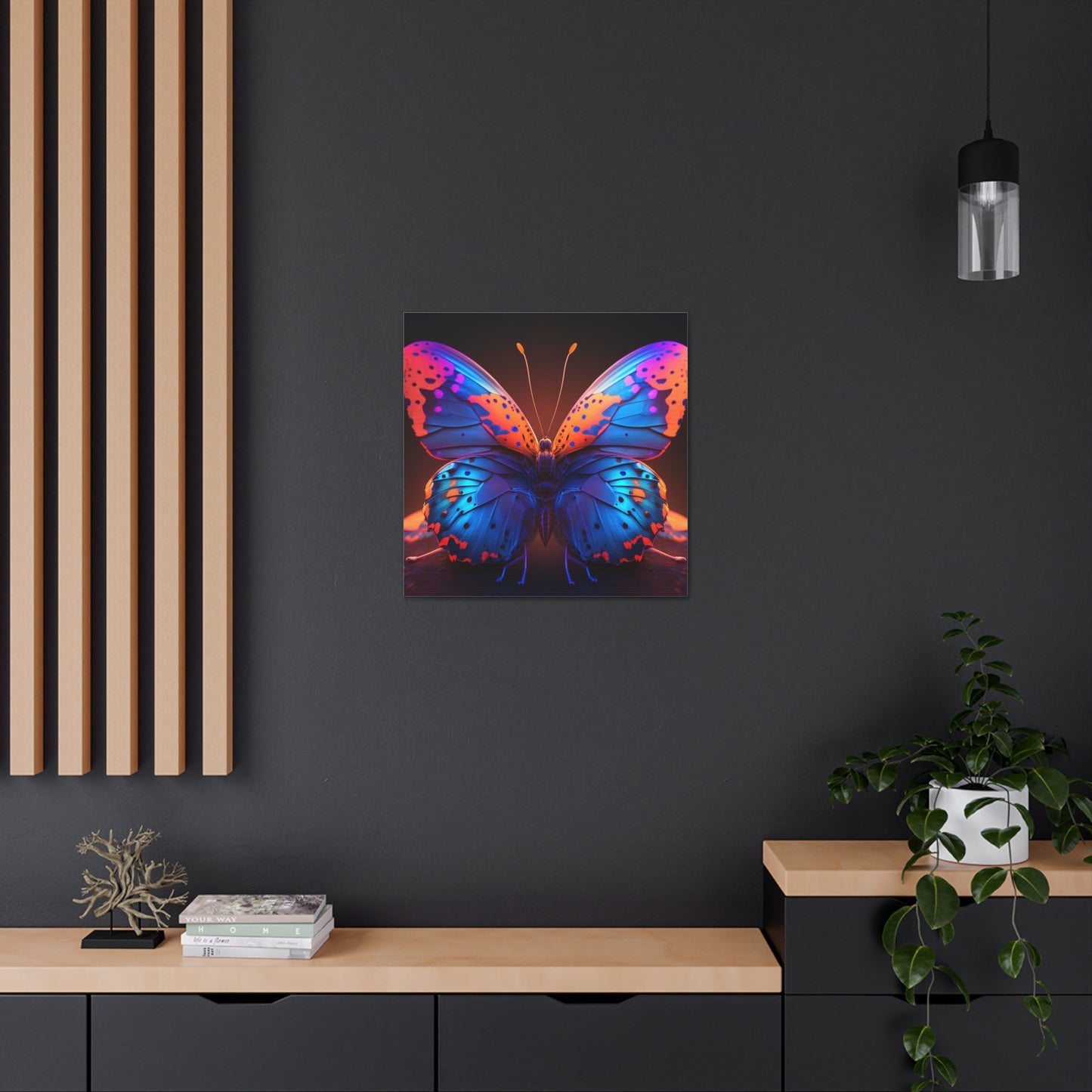 Canvas Gallery Wraps Neon Butterfly Macro 3