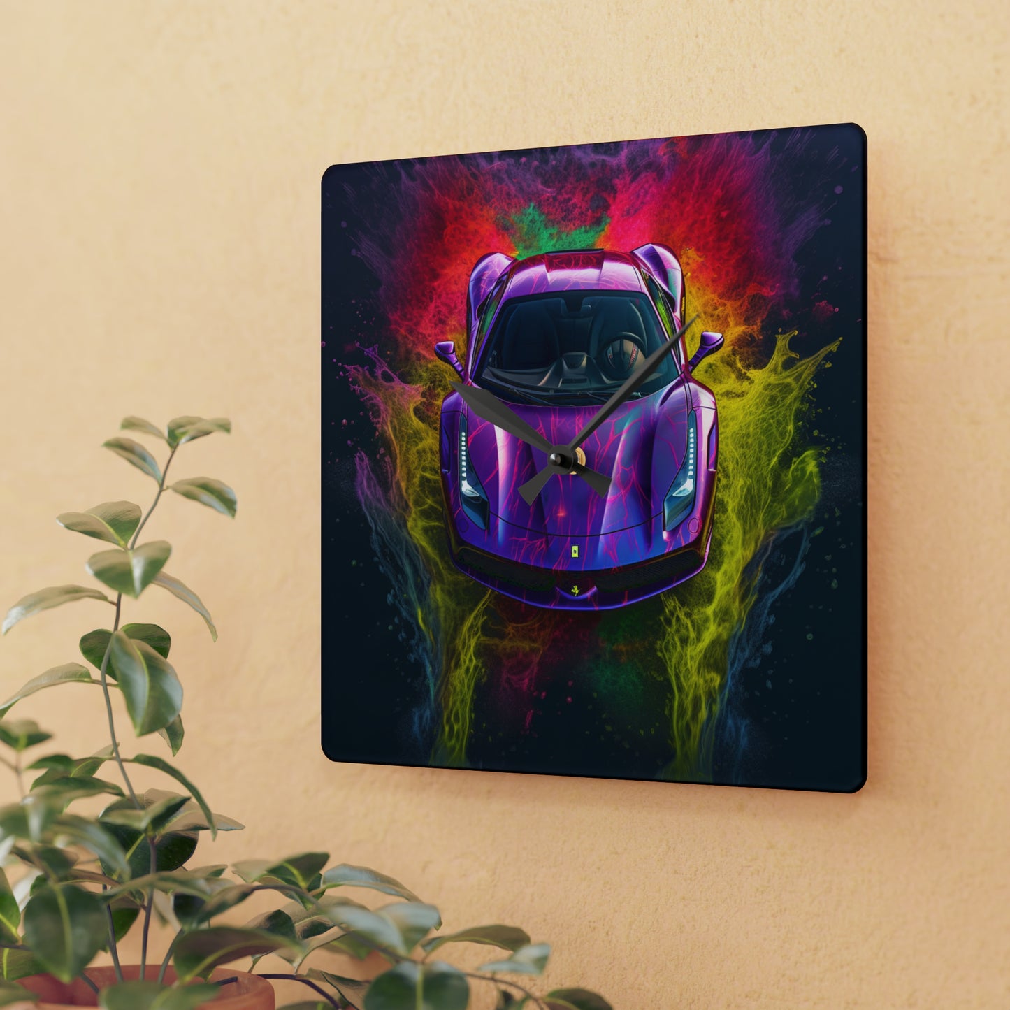 Acrylic Wall Clock Farrari Water 3