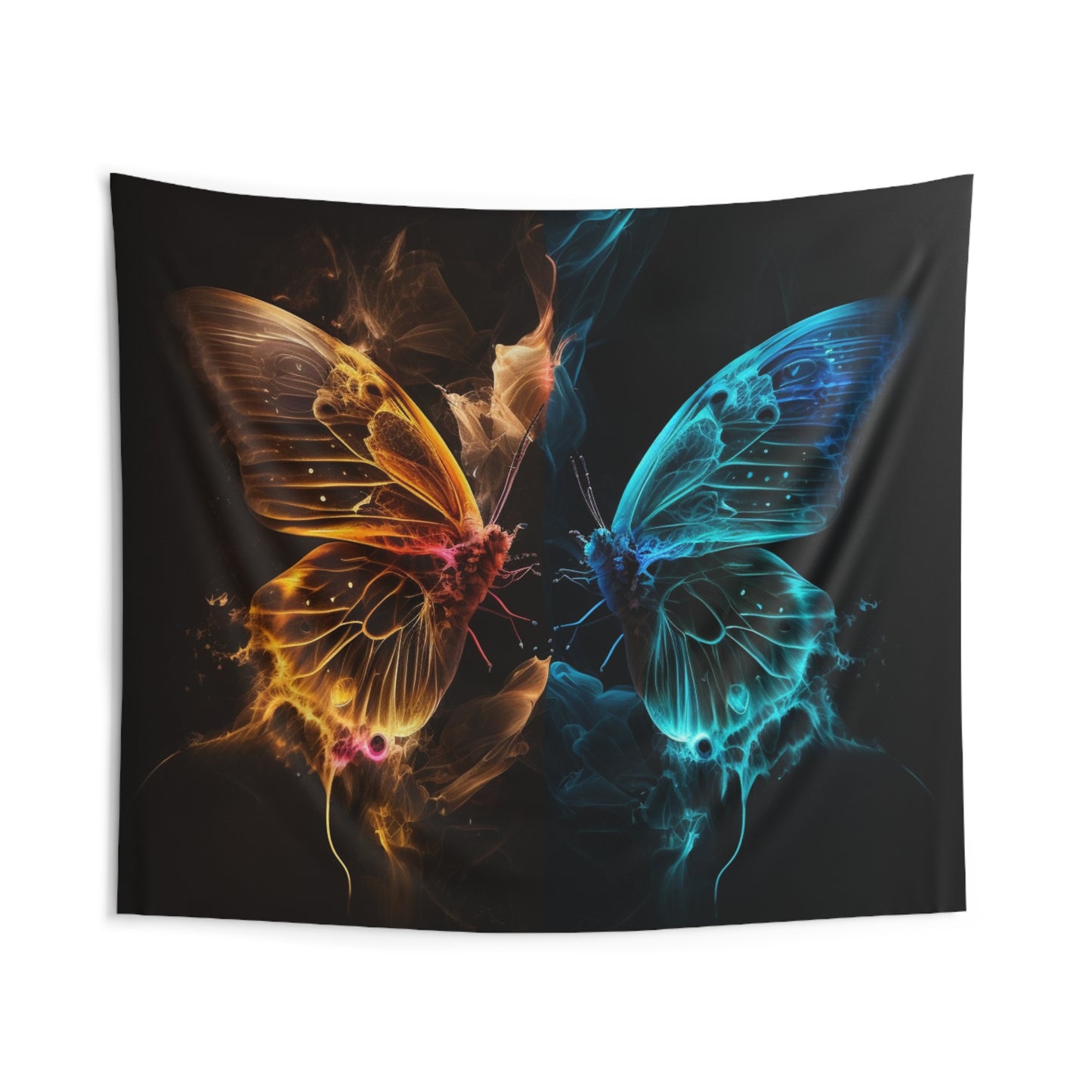 Indoor Wall Tapestries Kiss Neon Butterfly 9