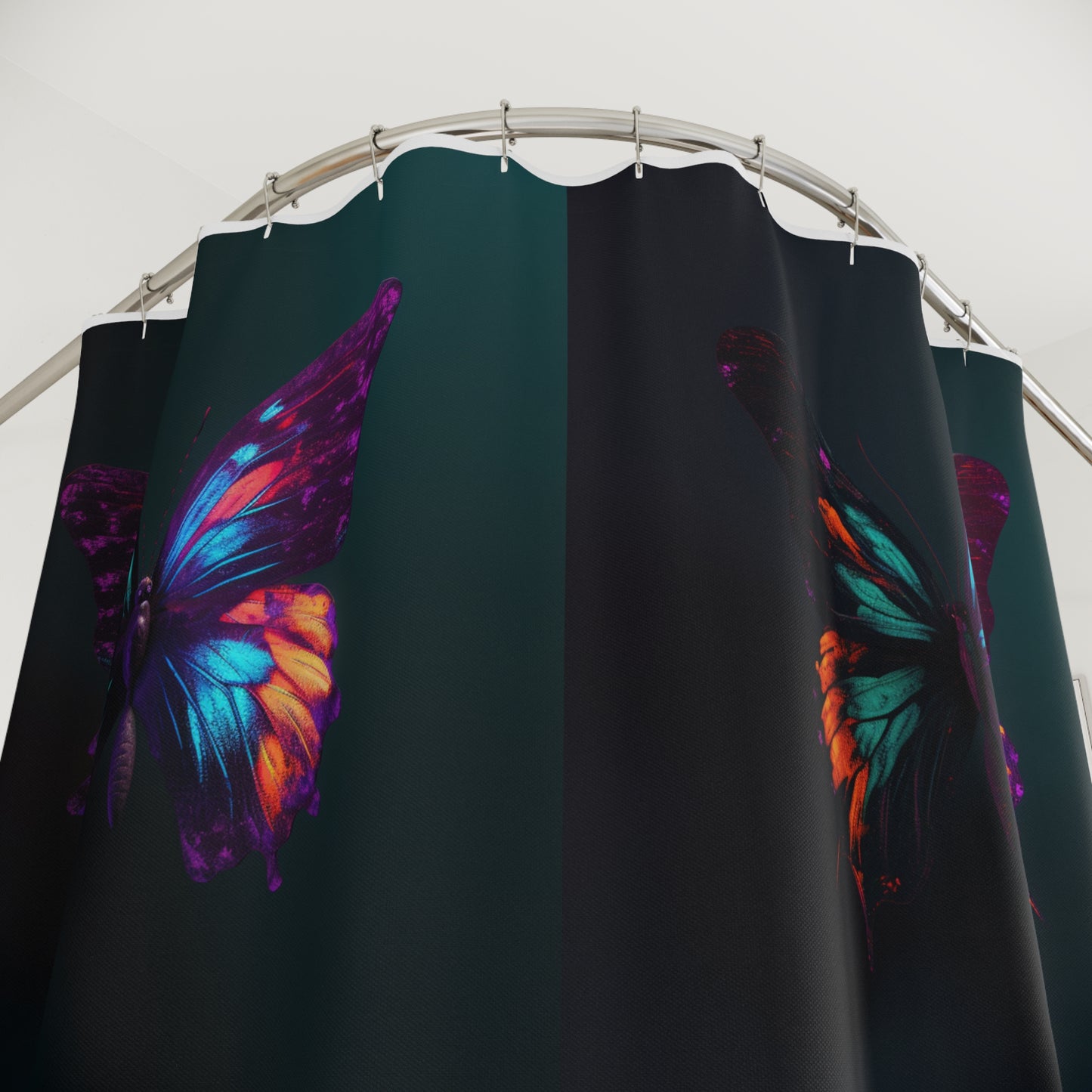 Polyester Shower Curtain Hyper Colorful Butterfly Purple 5