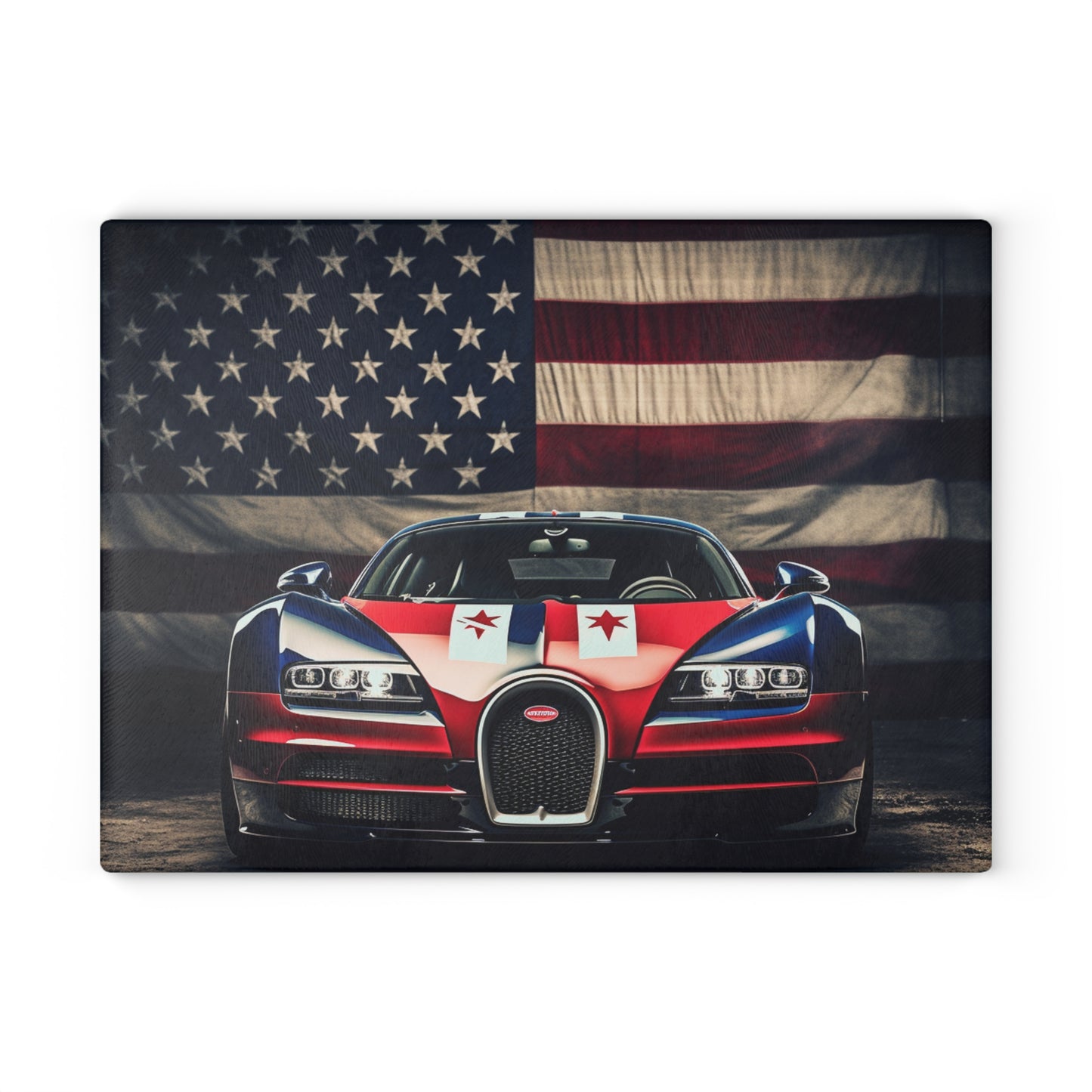 Glass Cutting Board Bugatti American Flag 3