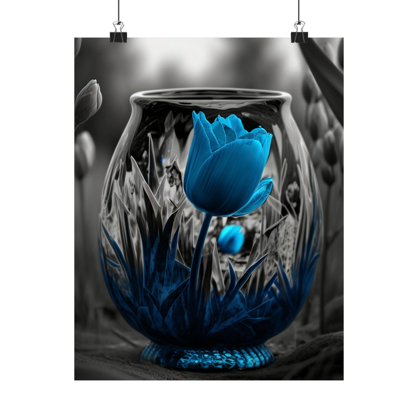 Premium Matte Vertical Posters Tulip Blue 6