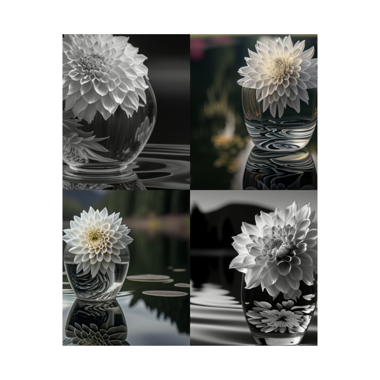 Premium Matte Vertical Posters White Dahlia 5