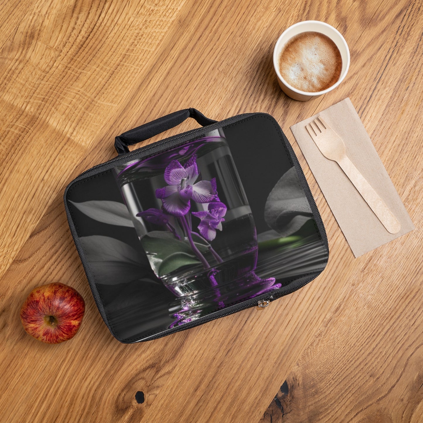 Lunch Bag Purple Orchid Glass vase 1