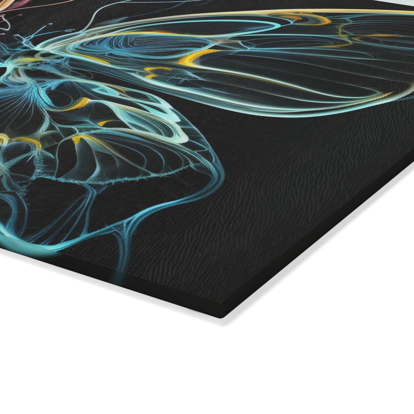 Glass Cutting Board Neon Glo Butterfly 3